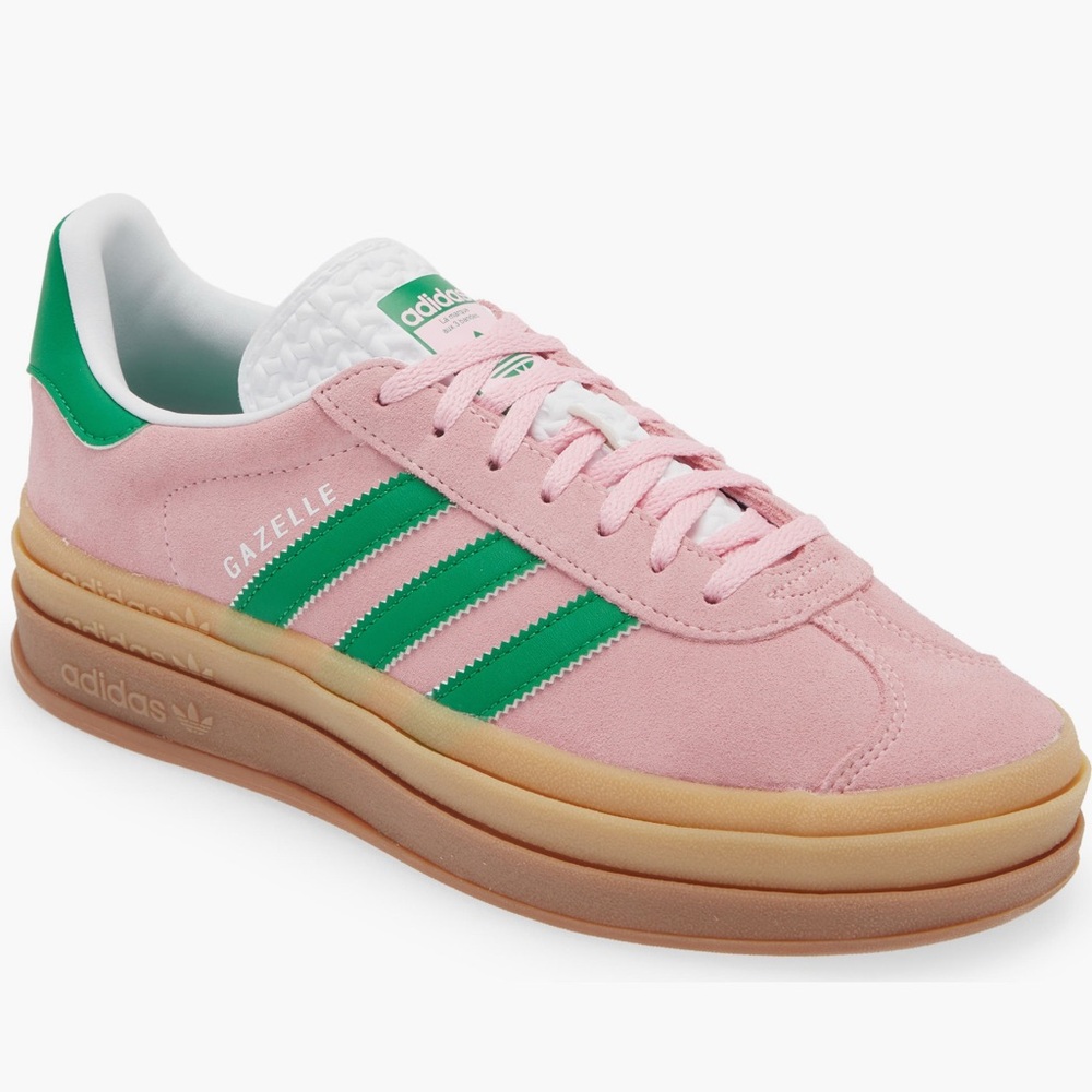 Adidas Gazelle Bold Platform Pink and Green Women's Sneaker